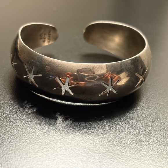 22 grams Solid 925 Sterling silver cuff bangle bracelet - Picture 1 of 2